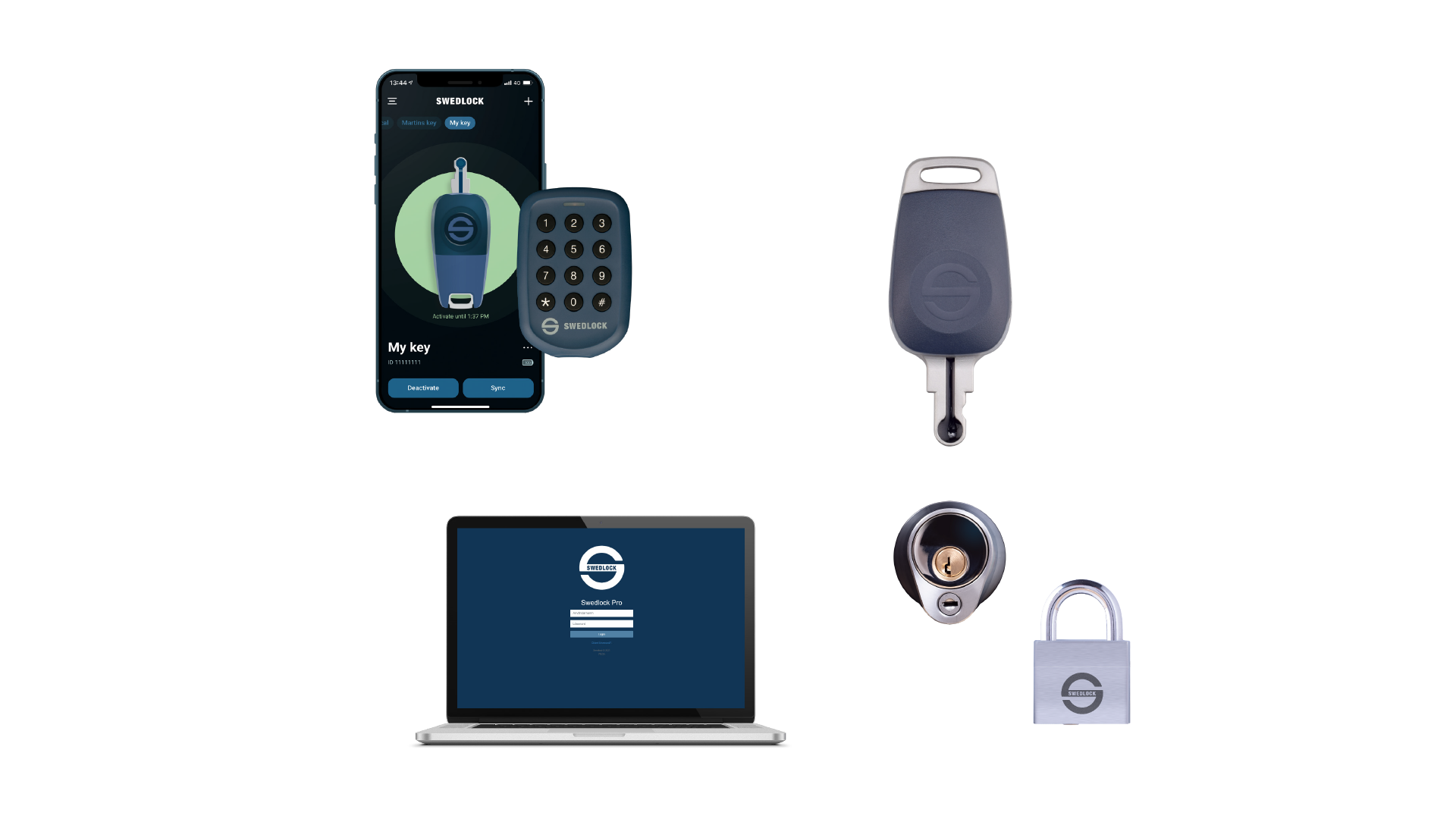 Ett låssystem som visar hur nycklar och lås administreras i Swedlock Pro Manager
