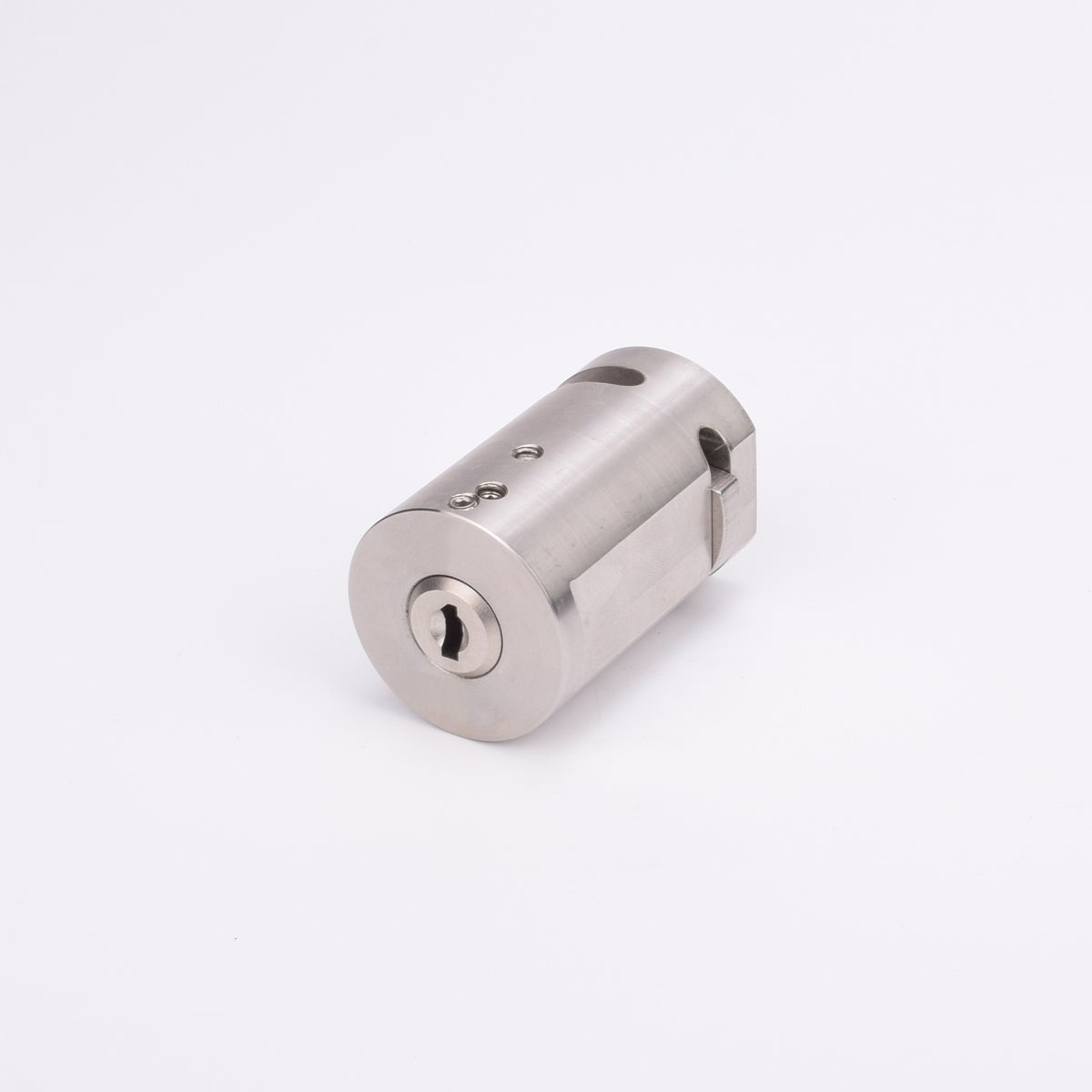 Nyckelinsats i metall med cylindrisk form innehållande en digital cylinder.