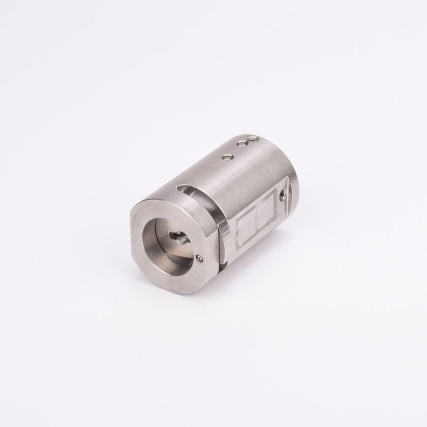 Nyckelinsats i metall med cylindrisk form innehållande en digital cylinder.