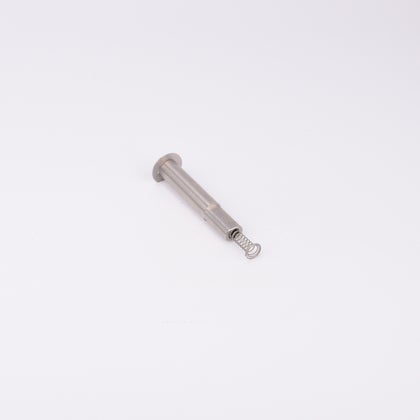 En metallisk cylinderformad komponent med en fjäder som sticker ut från ena änden.