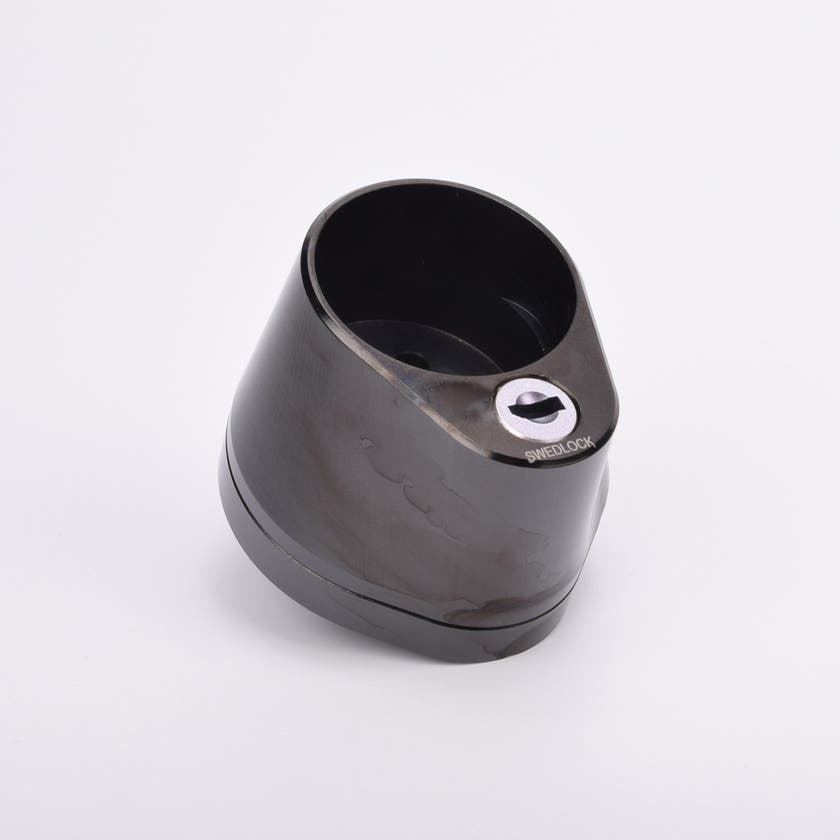 Svart duolås montering av låscylinder.