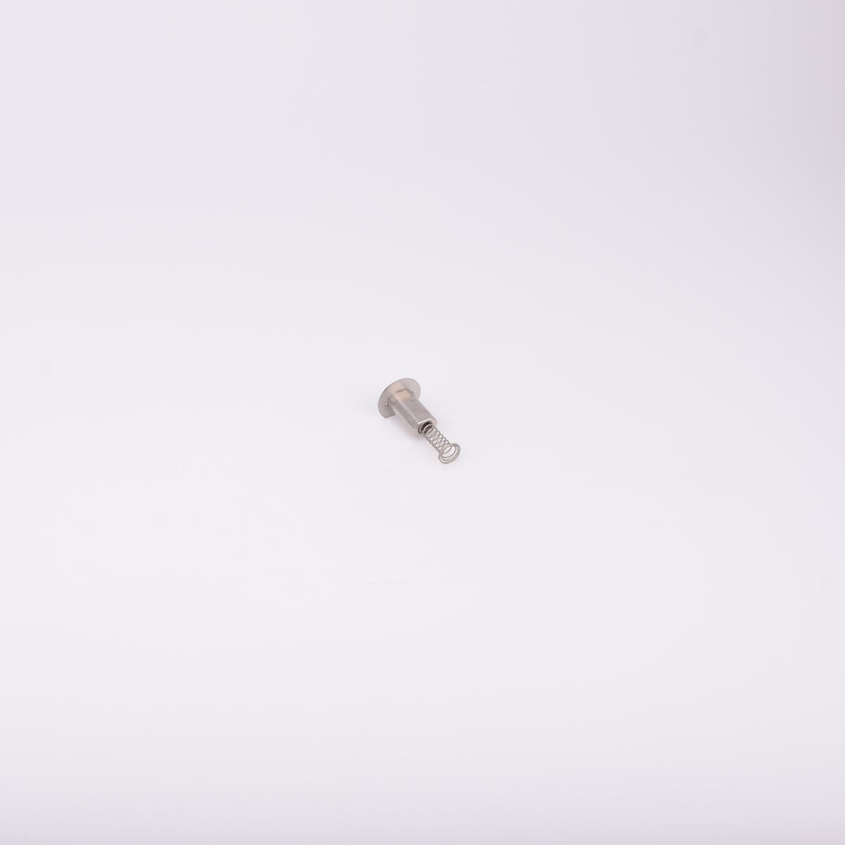 En metallisk cylinderformad komponent med en fjäder som sticker ut från ena änden.